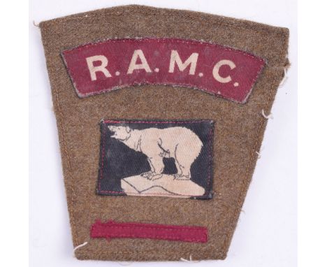 WW2 RAMC 49th Division Battle Dress Combination, printed RAMC shoulder title with printed 49th division formation sign and si