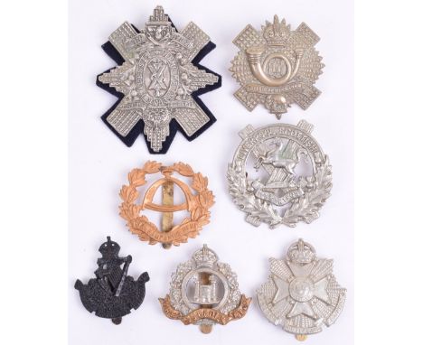 Selection of Territorial Force Cap Badges, consisting of blackened 8th Irish Battalion Kings Liverpool Regiment with slider f