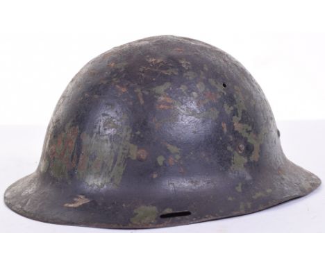Scarce Dutch M16 Pattern Steel Helmet, early pattern example which has had a later WW2 period applied darker paint finish, ar