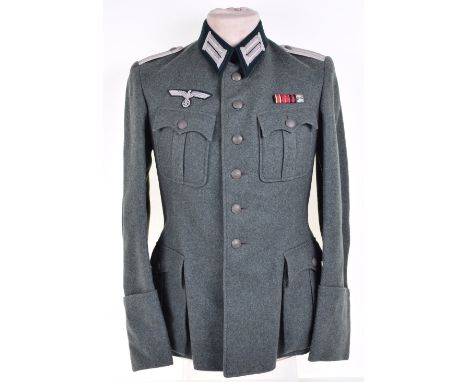 Private Purchase WW2 Infantry Officers M-36 Combat Tunic, four pocket combat tunic in heavy wool with turned back cuffs. Dark