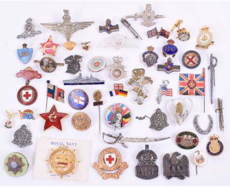 Quantity of Sweetheart Brooches and Badges, of various periods and constructions including mother of pearl parachute wings, W