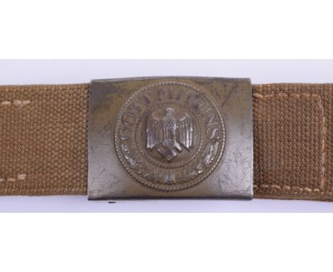 WW2 German D.A.K Afrika Korps Belt & Buckle, fine example of an early Afrika Korps belt and buckle set being webbing belt wit
