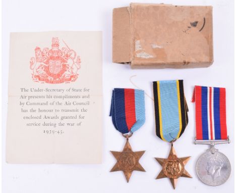 WW2 Royal Air Force Air Crew Europe Group of Three, consisting of 1939-45 star, Air Crew Europe star and 1939-45 War medal. C
