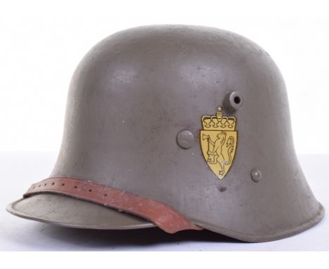 Great War Austrian Steel Helmet Re-Issued in Norway, interesting Great War Austrian period helmet shell which was refurbished