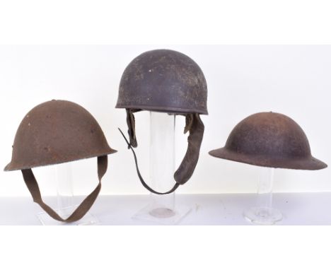 WW2 1944 Dated MkIII (Turtle Pattern) Steel Helmet, complete with much of the original combat paint finish to the exterior. O
