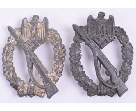 German Army / Waffen SS Infantry Assault Badge Silver Grade, being an example made by Wilhelm Hobacher, complete with pin and