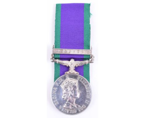 General Service Medal (1962) Borneo Gurkha Army Service Corps, medal was awarded to “21154804 DVR SIRIMAN GURUNG GURKHA ASC”.