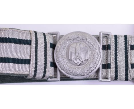 WW2 German Army Officers Parade Belt & Buckle, very good example of the German Army officers Brocade belt and buckle set, off