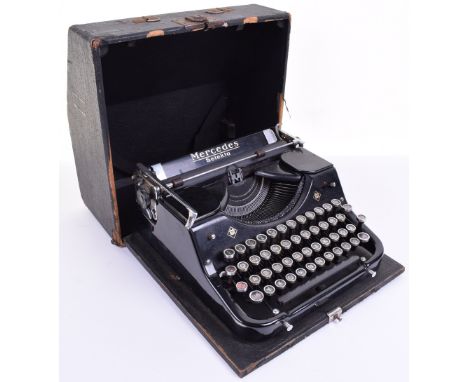 German Army / Waffen SS Typewriter Made by Mercedes, fine example complete with its original storage box. SS runes key after 