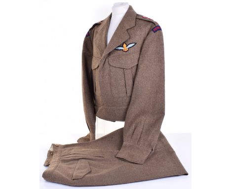 Private Purchase Royal Artillery Air Observation Post Battle Dress Blouse and Trousers, fine officers tailored  battle dress 