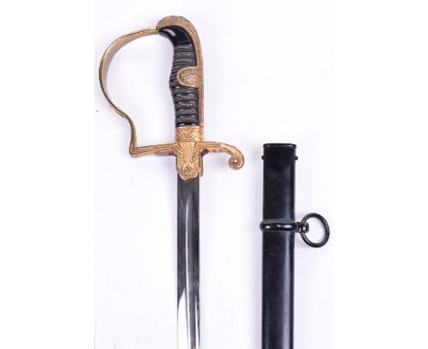 German Army Officers Sword, being a fine quality dove head pattern example with the cross guard in the form of eagle and swas