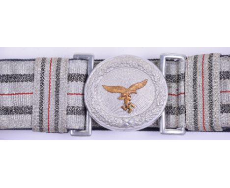 WW2 Luftwaffe Officers Parade Belt & Buckle, very good example of the Luftwaffe officers brocade belt and buckle set, two pie