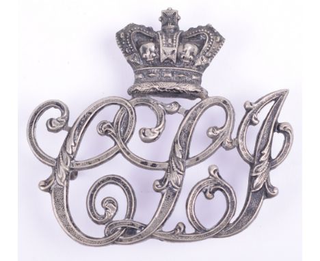Victorian Ceylon Light Infantry Shako / Pouch Badge, crowned CLI with three lug fittings to the reverse. 