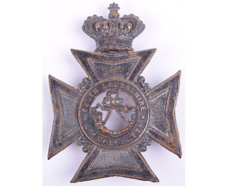 Victorian 2nd Volunteer Battalion South Lancashire Rifle Volunteers Other Ranks Helmet Plate, blackened crowned Maltese cross