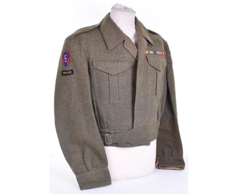 Control Commission Germany Officer Battle Dress Blouse, fine Canadian made battle dress with embroidered Control Commission G