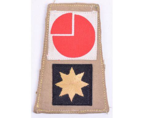 WW2 Tropical 1/6th East Surrey Regiment 10th Brigade 4th Division Slip On Combination Insignia, printed 4th division formatio