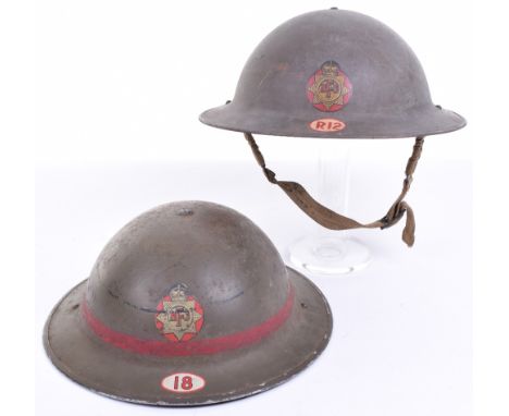 WW2 British Home Front National Fire Service Steel Helmet, being a fine example with NFS decal badge to the front and area nu