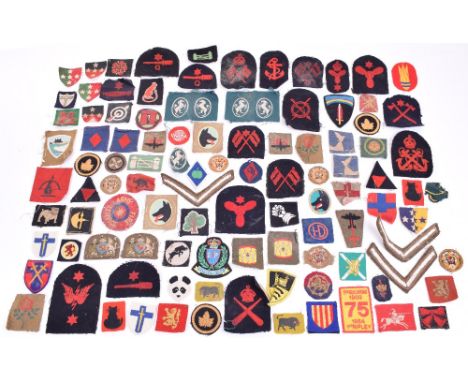 Quantity of British Cloth Formation Signs and Insignia, consisting of various cloth formation signs including facing pair of 
