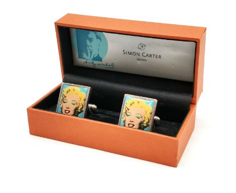 Andy Warhol Marilyn Monroe boxed silver cufflinks by Simon Carter