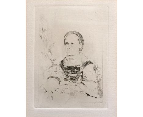 Edgar Degas (1834-1917) etching of 'Mlle Nathalie Wolkonska' - frame 29.5cm x 25cm