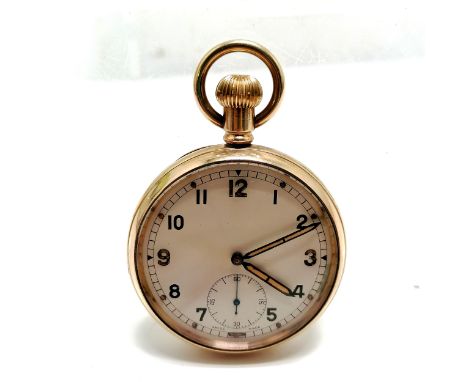 Antique gold plated pocket watch in a Dennison 48mm case - running at time of listing BUT WE CANNOT GUARANTEE THE TIMEKEEPING