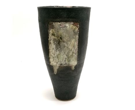 Robin Welch (1936-2019) large oval vase with lustre patch &amp; top decoration running to inside - 32.5cm high &amp; 16.5cm a