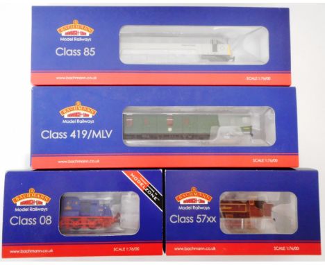Bachmann 00 gauge. 31-266 Motor luggage van. S68006, green, B.R.; 31-676K Class 85 electric loco. 85101 'Doncaster Plant 150'
