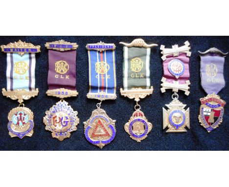 Masonic. 6 various R.A.O.B. jewels, some silver-gilt, inscribed to R. Wareing. Also certificates to various people.