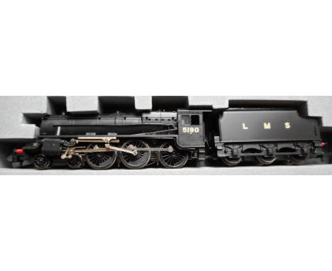 N gauge. Bachmann. 4-6-0 loco and tender. 5190, black, L.M.S. Appears un-used. 