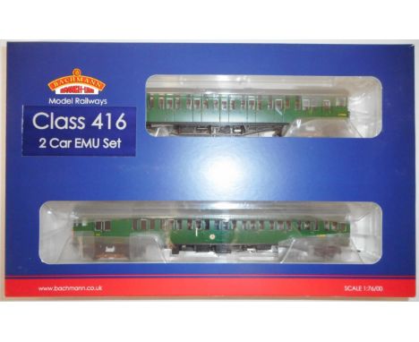 Bachmann 00 gauge. 31-376Z 2-car Class 416 EMU set. Green, B.R.&nbsp; Boxed as new. 