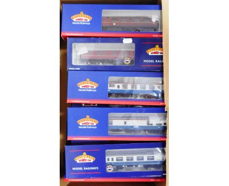 Bachmann 00 gauge. Various carriages. 11 x grey/blue B.R., 5 x maroon B.R. All boxed new. (16) 