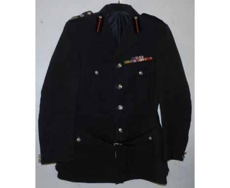 Scottish Fire Service dress uniform jacket having Le Bedis of Glasgow label with Gaunt of London buttons, bullion epaulette b