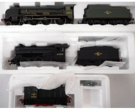 Bachmann 00 gauge. 31-406 4-6-0 loco and tender. 30850 'Lord Nelson', green, B.R.; 31865 0-6-0 loco and tender. 64838, black,