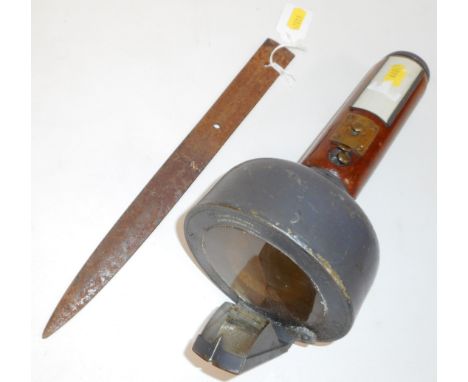 Rare hand held compass unit, 26cm high. Used on Sword Beach, D-Day, by radio op. Clifford Anthony of Combined Ops., to direct