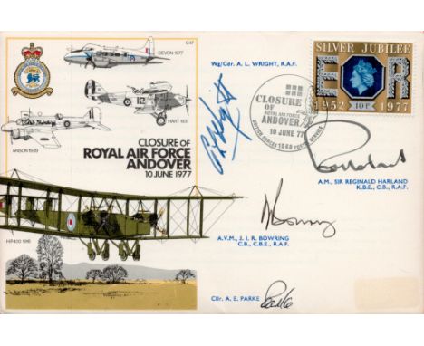 RAF Andover multiple signed RAF cover. Flown and signed by AVM Bowring, Air Marshall Sir R Harland, Wg Cdr Wright, Cllr A Par