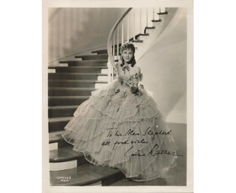 Luise Rainer Signed Vintage Black and White 10 x 8 inch Photo. Signed in black ink. Dedicated. Good condition. All autographs