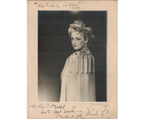 Actress Madge Evans Signed on Bottom Of Presentation Vintage Black and White Photo in Black Ink. Further Signed by the Photog