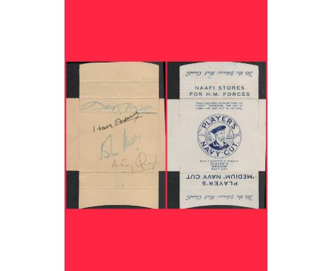 Dorothy Hyson, Harry Andrews, Anthony Quayle and one Other Signed Vintage Players Navy Cut Cigarette Box From HM Forces NAAFI