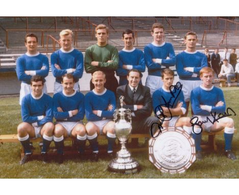 Autographed Everton 12 X 8 Photo: Col, Depicting A Superb Image Showing Everton's 1963 First Division Winning Team And Manage