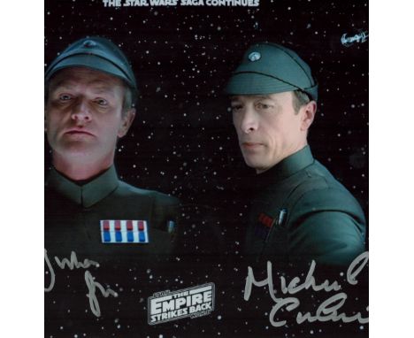 Star Wars. Julian Glover and Michael Culver Signed 10 x 8 inch Colour The Empire Strikes Back Photo. Signed in Silver Ink. Go