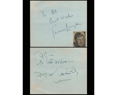 Terence Longdon Signed Vintage 4 x 4 inches Autograph Album Page In Blue Ink. Dedicated to Al. Good condition. All autographs