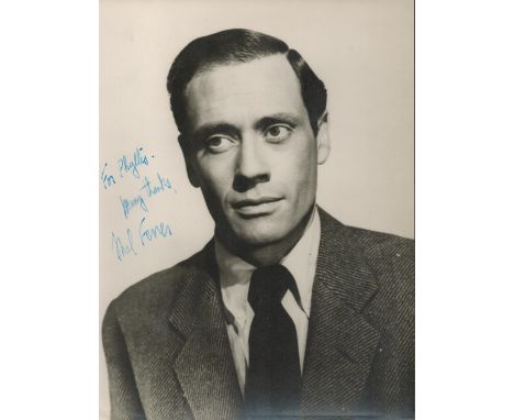 American Actor Mel Ferrer Signed 9 x 7 inch Vintage Black and White Photo. Signed in blue ink. Dedicated. Good condition. All