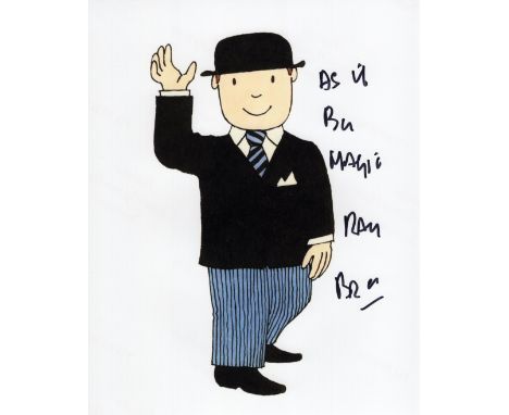 Mr Benn 8x10 photo from the children's TV series 'Mr Benn' signed by series narrator Ray Brooks who has added the famous line