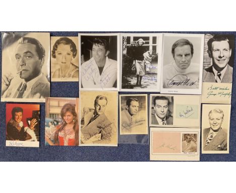 TV and Film Vintage Collection of 13 Signatures on Photos, Signature Cards Etc. Signatures include Claudia Cardinale, Sally E