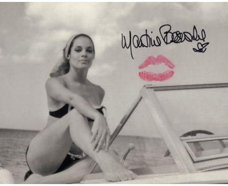007 James Bond actress Martine Beswick signed and kissed 8x10 Thunderball photo! She has personally kissed this making it a w