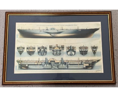 A framed &amp; glazed print of "Persia" British &amp; North American Royal Mail steam ship. Frame size approx. 46.5cm x 69cm.