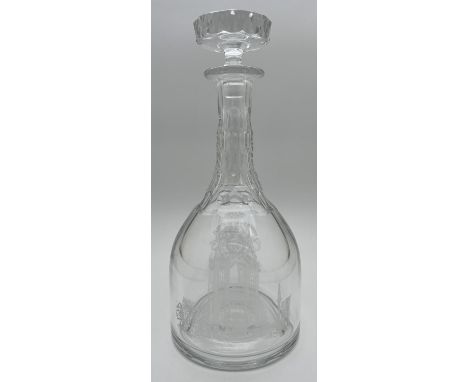 A Ltd Ed Orrefors Swedish crystal decanter made to commemorate the Silver Jubilee of HM Queen Elizabeth II, 1977. With facete