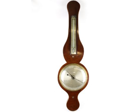 A J. A. Gally '130 High Holburn' two glass mahogany wheel barometer. With a mercury thermometer, H92.5cm   Condition Report: 