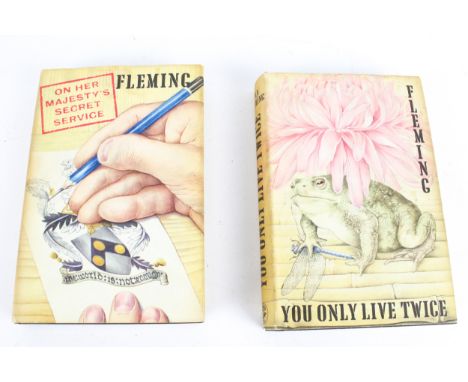 Two Ian Fleming James Bond hardback books. You Only Live Twice, Jonathan Cape, 1964, first edition, second state, and On Her 