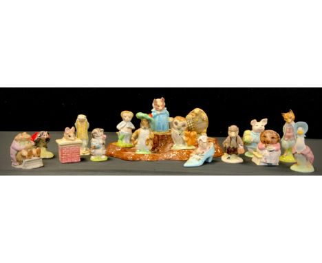 Beatrix Potter figures - sixteen Beswick and Royal Albert character figures inc. Mother Ladybird, Tom Thumb, Johnny Town Mous